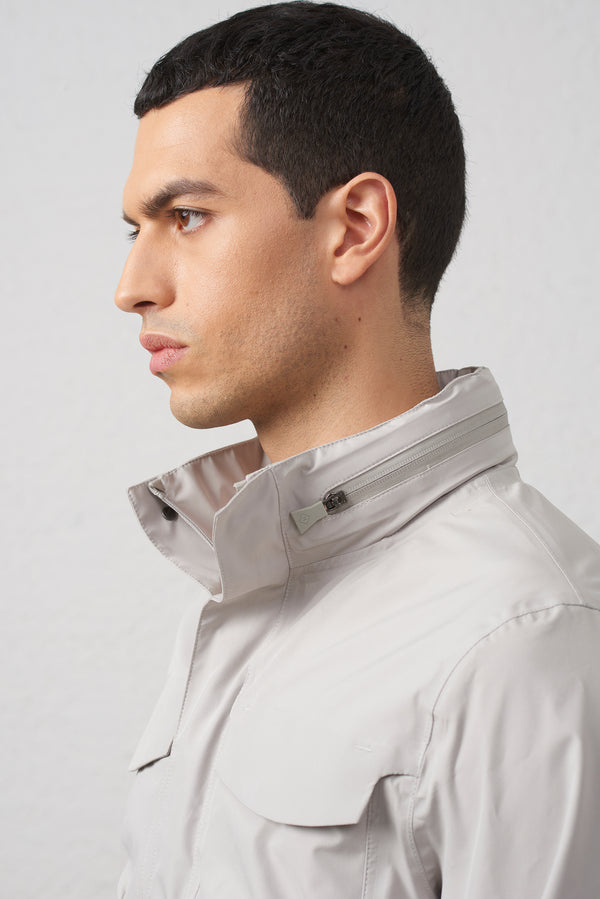 Sahariana Tecnica Impermeabile con Cappuccio a Scomparsa -