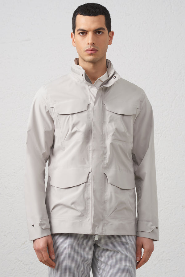 Sahariana Tecnica Impermeabile con Cappuccio a Scomparsa -