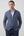 Cardigan Blu Melange in Cotone con Zip Doppio Cursore