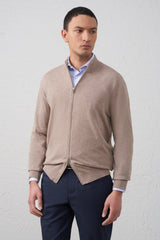 Cardigan Sabbia in Cotone con Zip Doppio Cursore