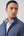 Cardigan Blu Melange in Cotone con Zip Doppio Cursore