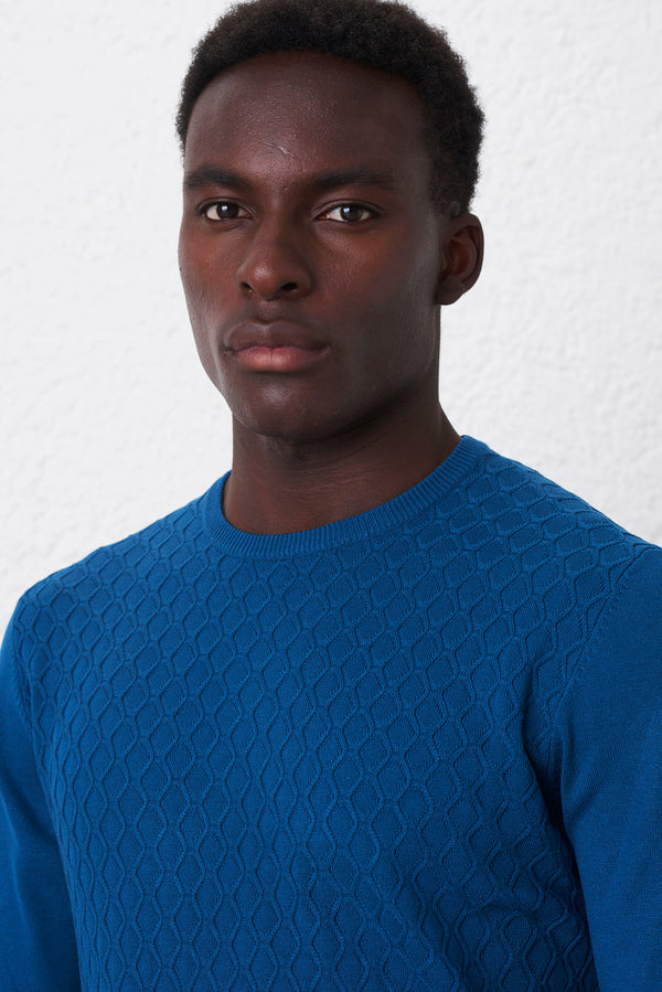 Herringbone pattern crewneck