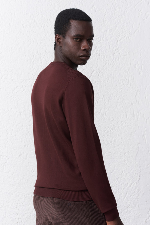 Herringbone pattern crewneck