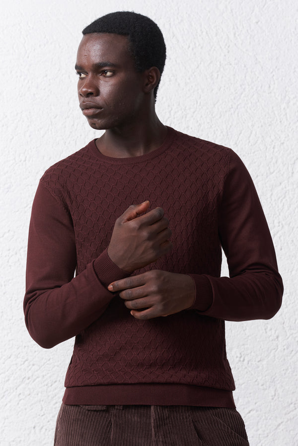 Herringbone pattern crewneck