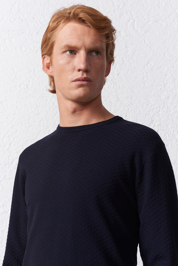 Maglia Girocollo Operata nido d'ape