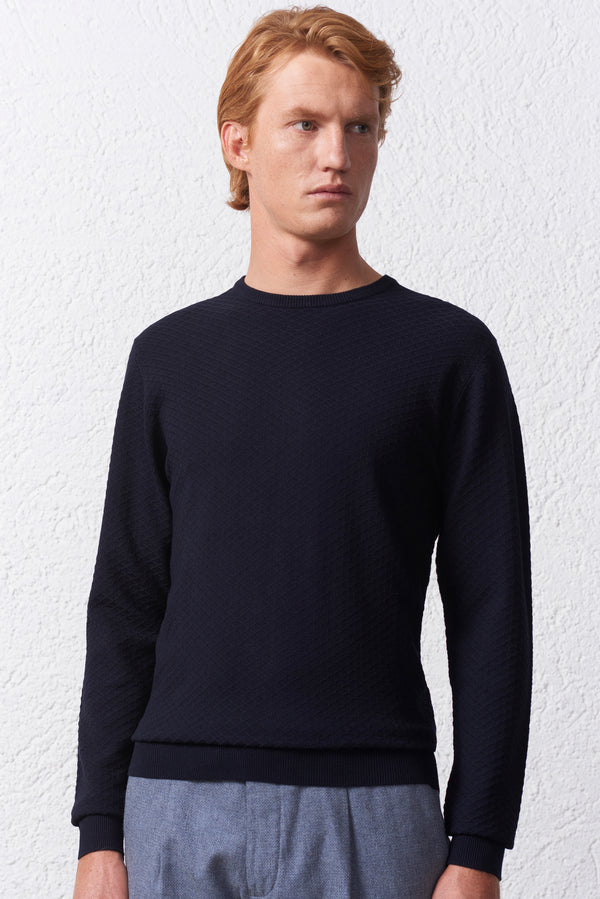 Maglia Girocollo Operata nido d'ape