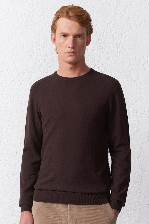 Maglia Girocollo Operata nido d'ape