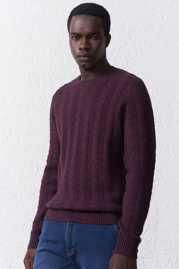 Maglia Trecce Misto Lana