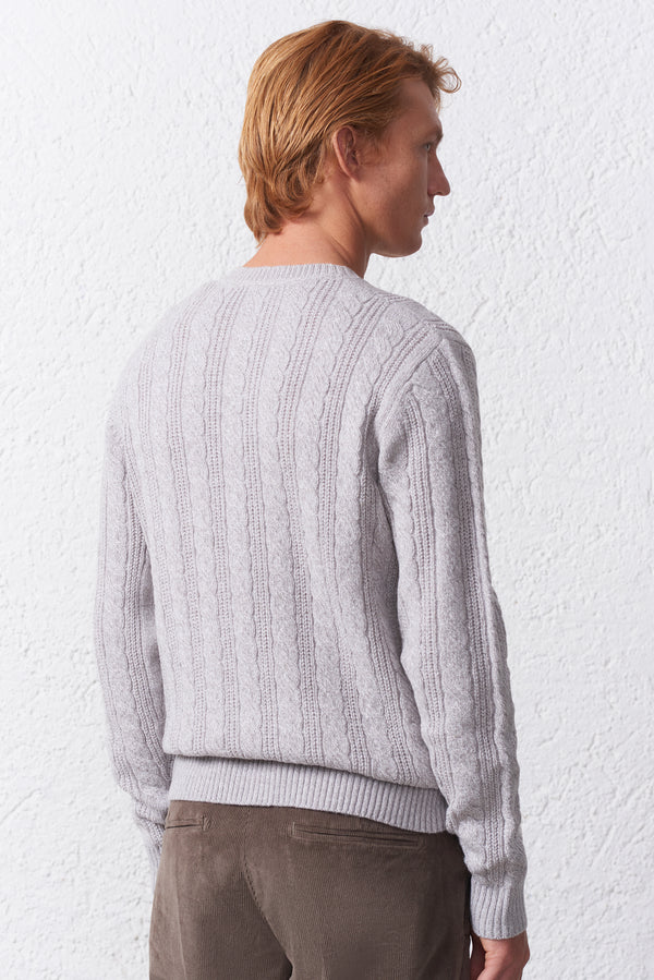 Maglia Trecce Misto Lana