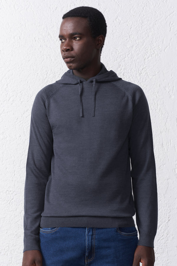 Felpa Cappuccio in misto Merinos