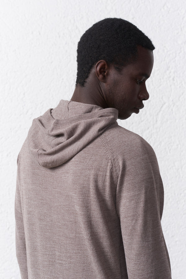 Felpa Cappuccio in misto Merinos