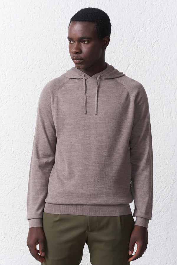 Felpa Cappuccio in misto Merinos