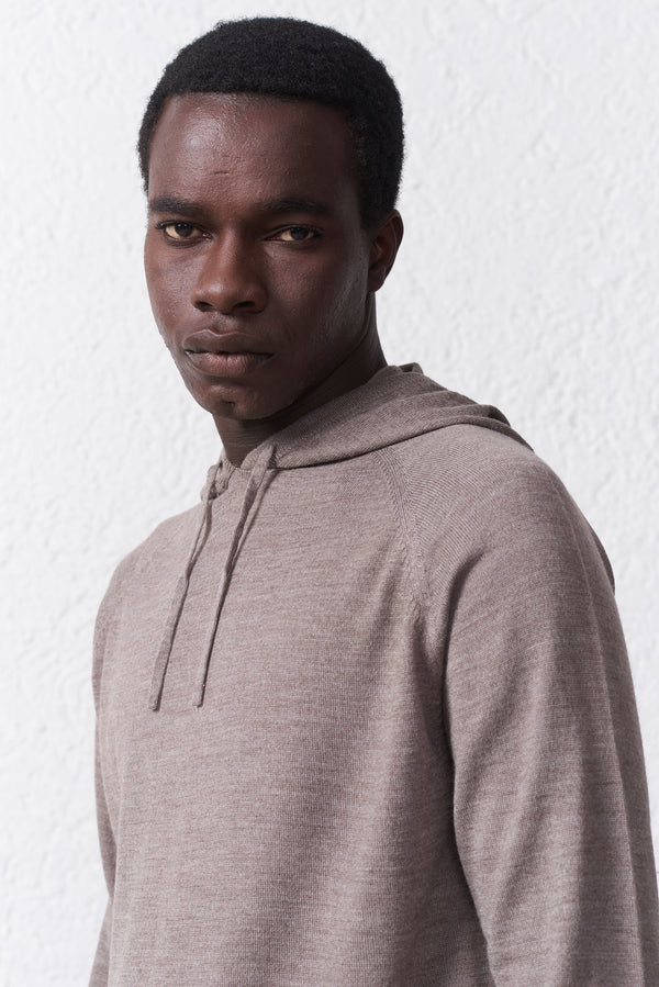 Felpa Cappuccio in misto Merinos