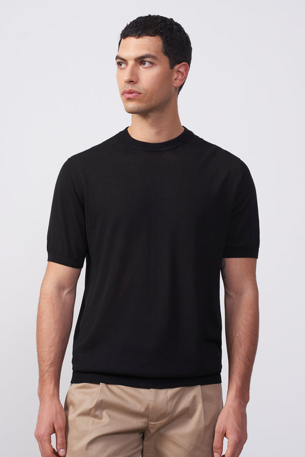 Maglia Nera in Filo con Seta