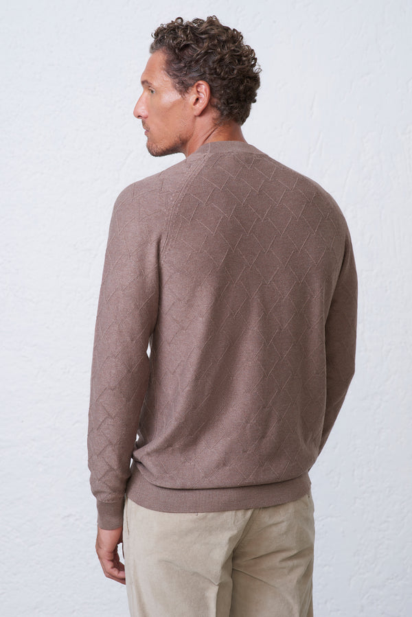 Maglia Girocollo Intarsio Astratto
