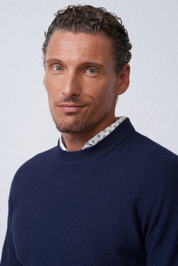 Maglia Girocollo Intarsio Astratto
