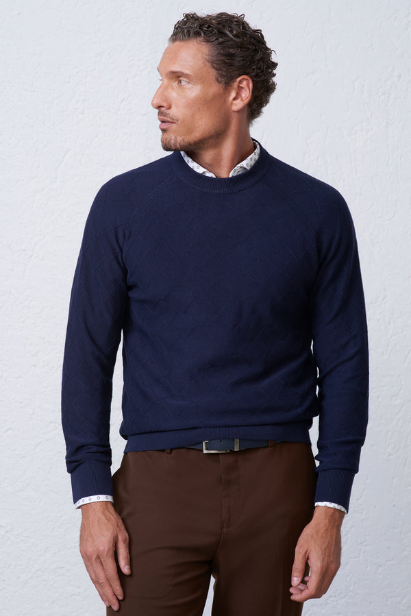 Maglia Girocollo Intarsio Astratto