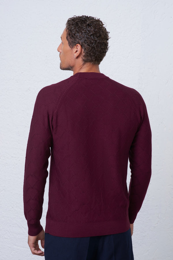 Maglia Girocollo Intarsio Astratto