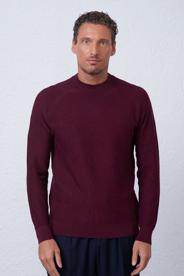 Maglia Girocollo Intarsio Astratto
