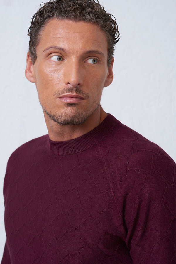 Maglia Girocollo Intarsio Astratto