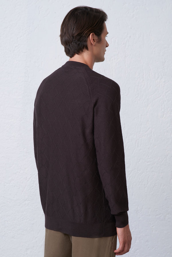 Maglia Girocollo Intarsio Astratto