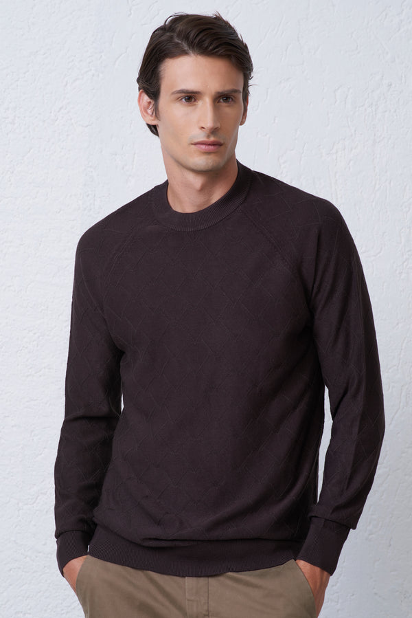 Maglia Girocollo Intarsio Astratto