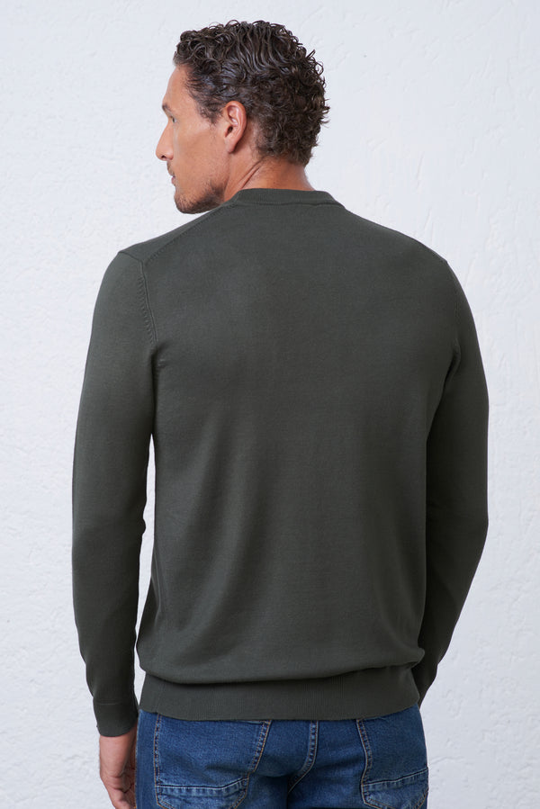 Maglia Girocollo Doppio Collo in misto Lana Merinos