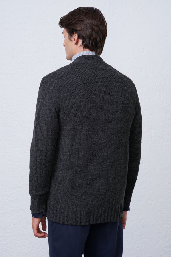 Cardigan Collo Sciallato in Misto Lana