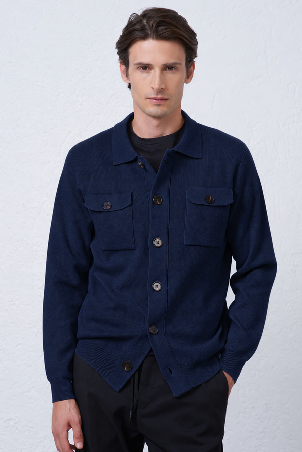 Overshirt in Maglia Stretch Viscosa e Modal Uomo
