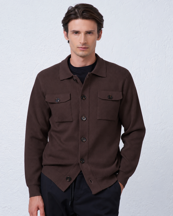 Overshirt in Maglia Stretch Viscosa e Modal Uomo