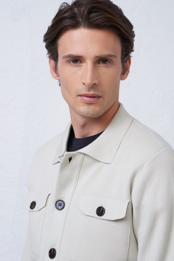 Overshirt in Maglia Stretch Viscosa e Modal Uomo