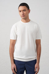 Girocollo manica corta Bianco in Cotone Filato 2/60 (Copia)