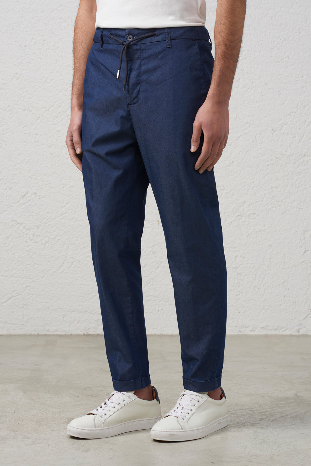 Jogger in Denim con Coulisse