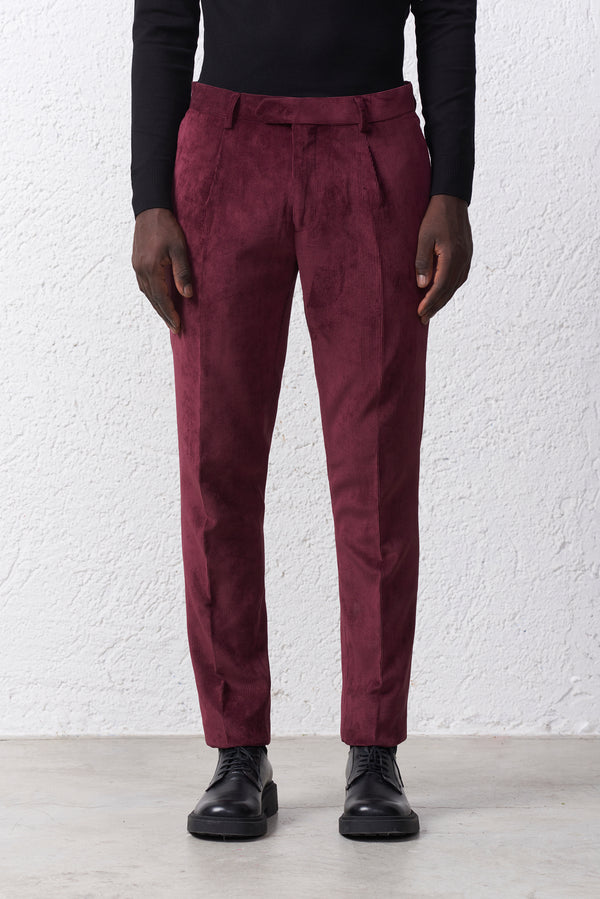 Pantalone in Velluto con Pences