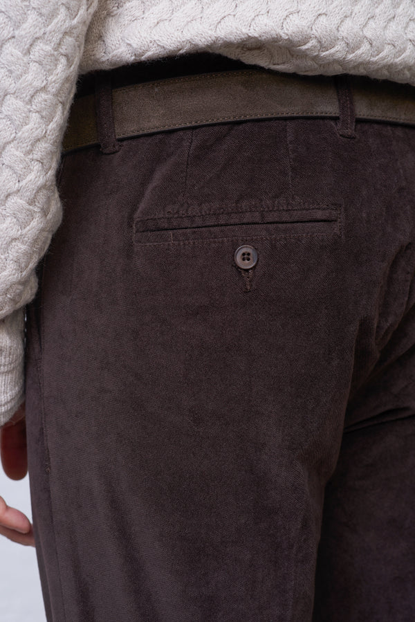 Pantalone Uomo Comfort Fit in Velluto Liscio Uomo