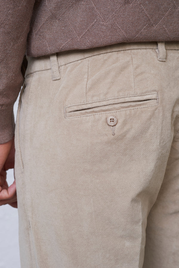 Pantalone Uomo Comfort Fit in Velluto Liscio Uomo