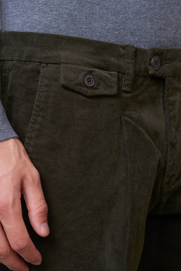 Pantalone Uomo Comfort Fit in Velluto Liscio Uomo