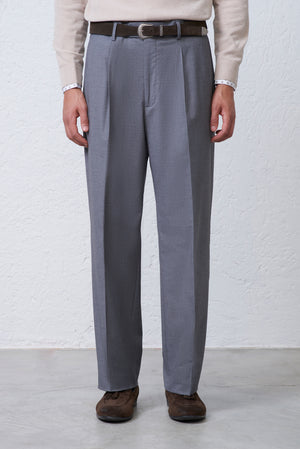 Pantalone Wide Leg Vita Alta in Lana