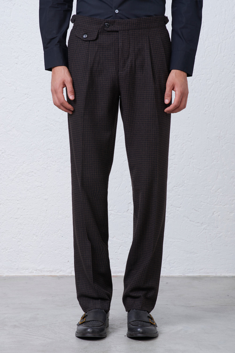 Pantalone Doppia Pence all'inglese in Pied de Poule