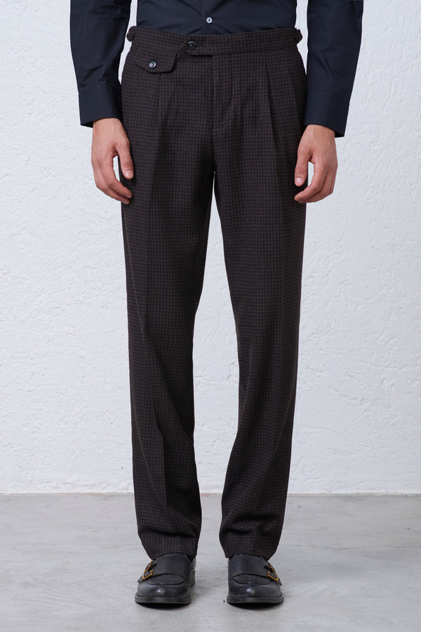 Pantalone Doppia Pence all'inglese in Pied de Poule