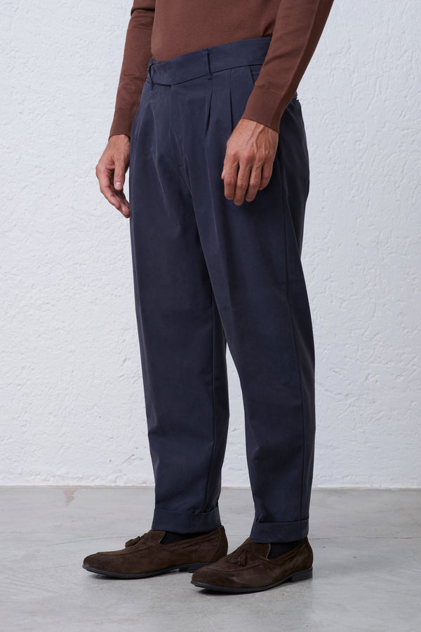 Pantalone Doppia Pence con Fibbia Laterale