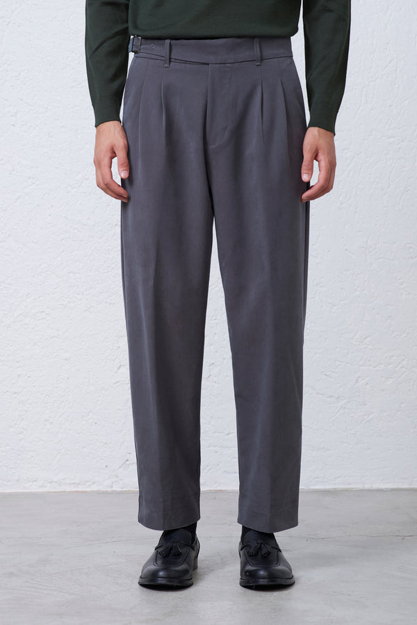Pantalone Doppia Pence con Fibbia Laterale