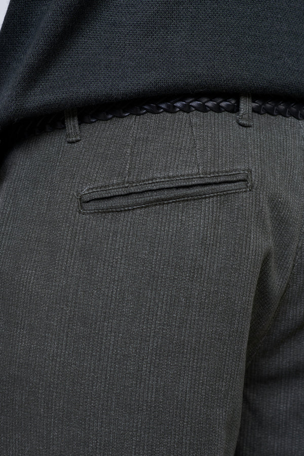 Pantalone Chino in Cotone Stretch Operato