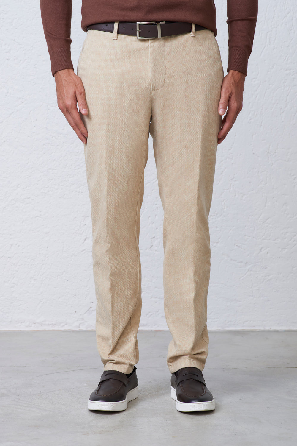 Pantalone Chino in Cotone Stretch Operato