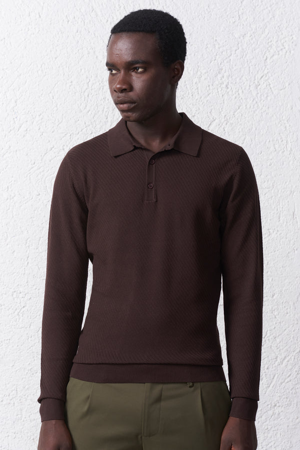 Polo tessuto operato Diagonale