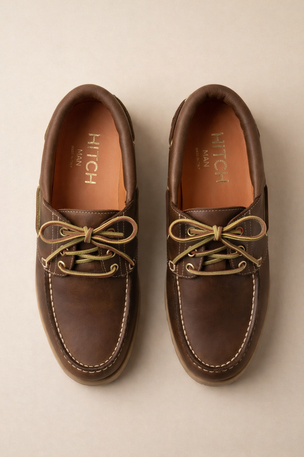 Mocassino Barca in Pelle con Suola Carrarmato Made in Italy